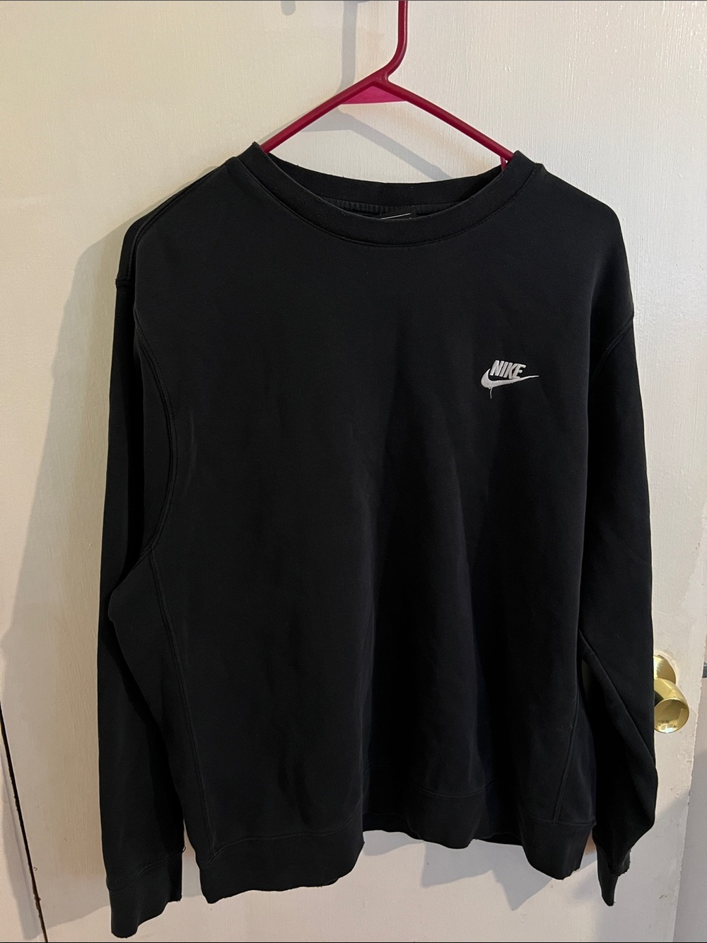 Nike Black Sweatshirt with White Swoosh Chest Logo